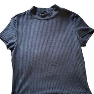 Navy blue crop top with turtle neck from SHEIN